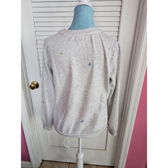 Gloria Vanderbilt embroidered Gray Womens Floral Sweatshirt Small S‎ - Picture 3 of 3
